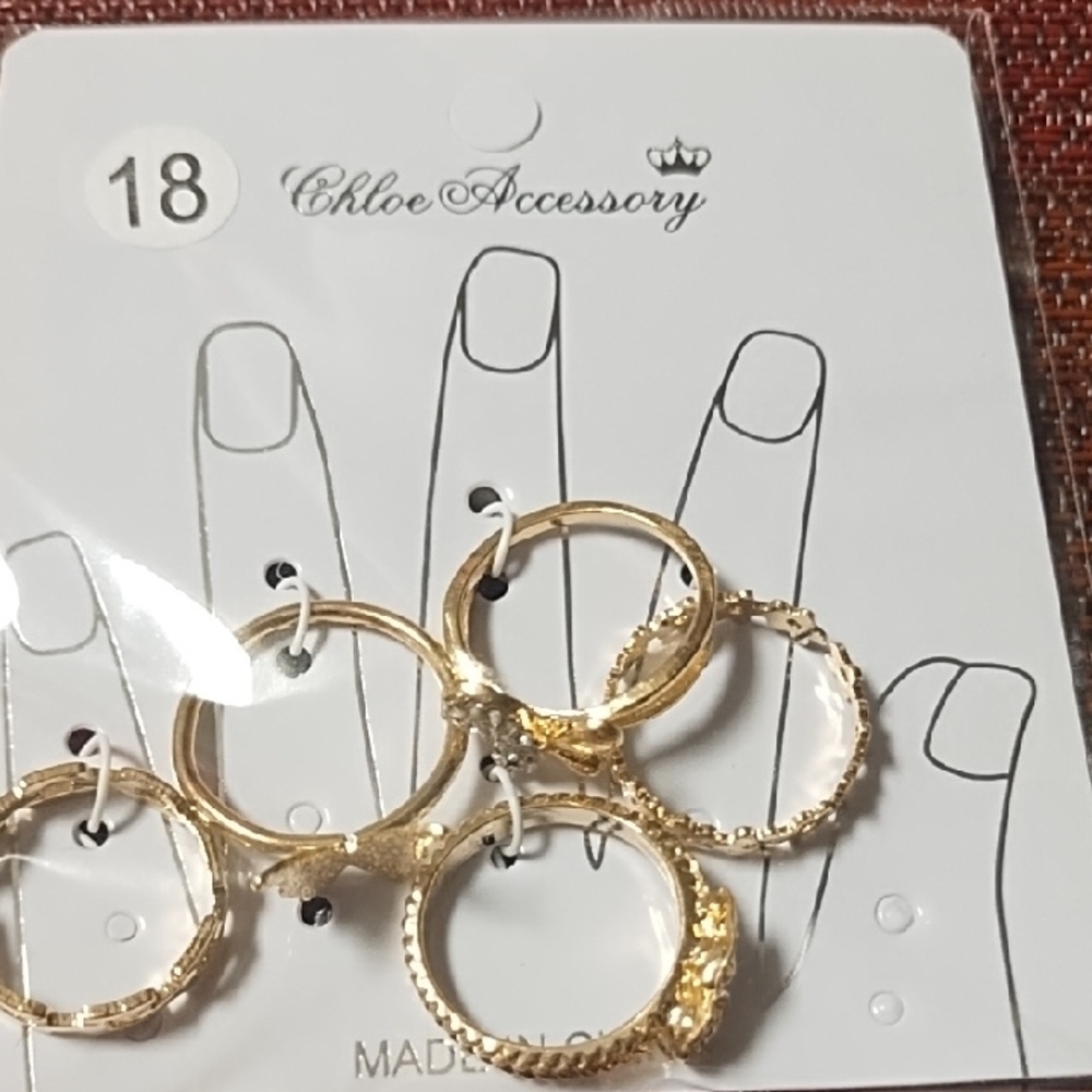 No Boundaries Gold Textured Ring Set